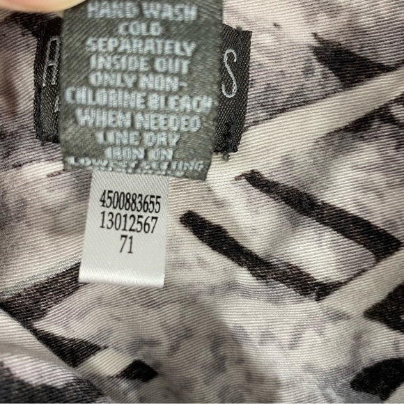 Additions By Chicos Jacket Women 3 US XL Black Gray Abstract Denim Boho Y2K Goth - Picture 12 of 14